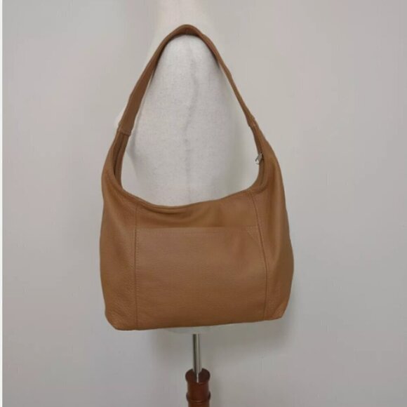 Fgalazebags Rosa Hobo, Zipper, Camel Brown Shoulder Bag w/2 Pockets, EUC - Picture 1 of 4